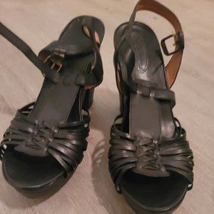 Corso Como black leather chunky sandals